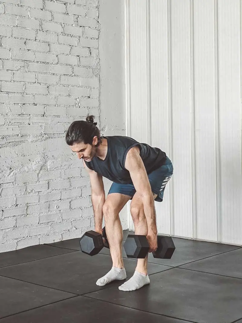 deadlift; peso muerto; peso muerto con mancuernas; dumbell deadlift; bisagra de cadera